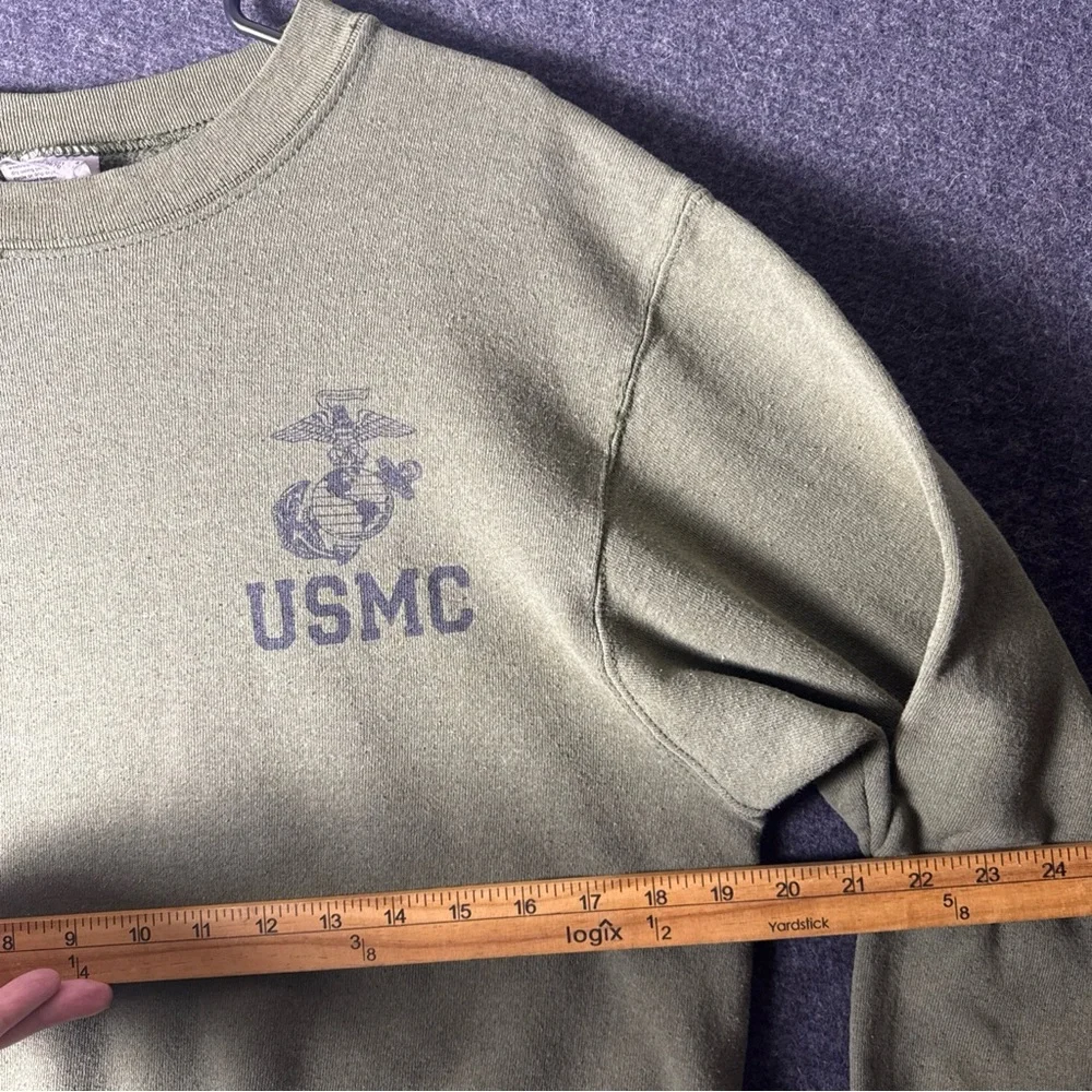 Mens small crewneck sweater USMC US Marines Pullover Green USA unisex‎